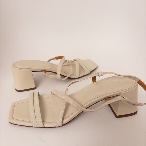 Sezane Pernille Sandals Size 39 Ecru - Picture 5 of 10